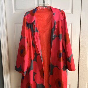 Bold Floral Open Front Duster Jacket | Women’s 5X | Lined Long Coat  Category: